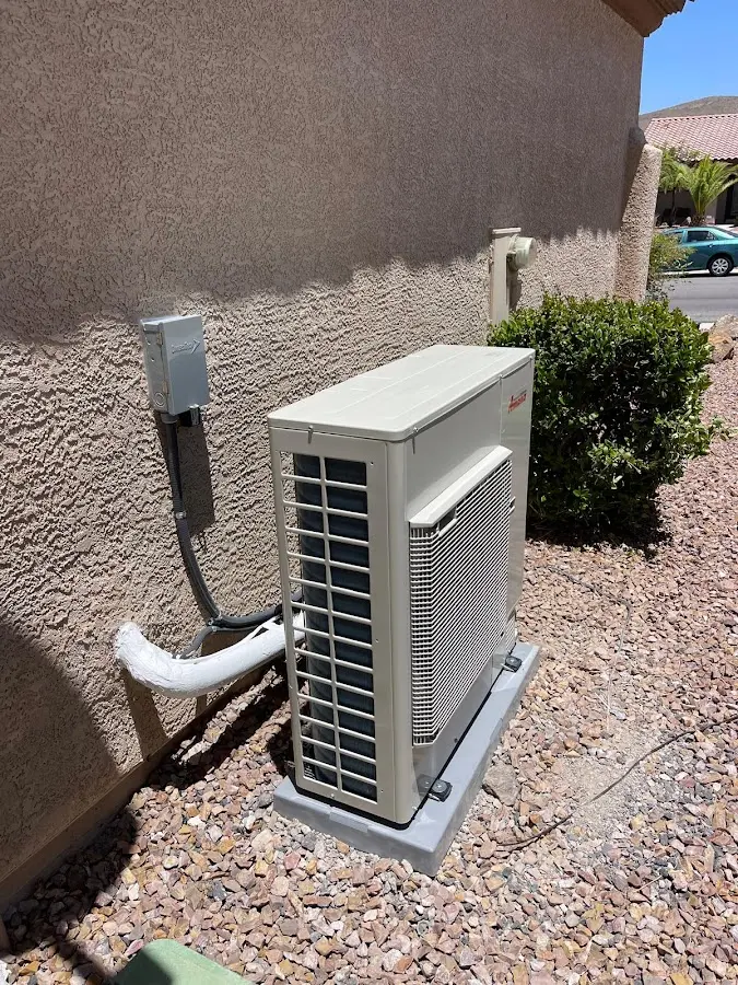 Residential air conditioning condenser unit in Maine